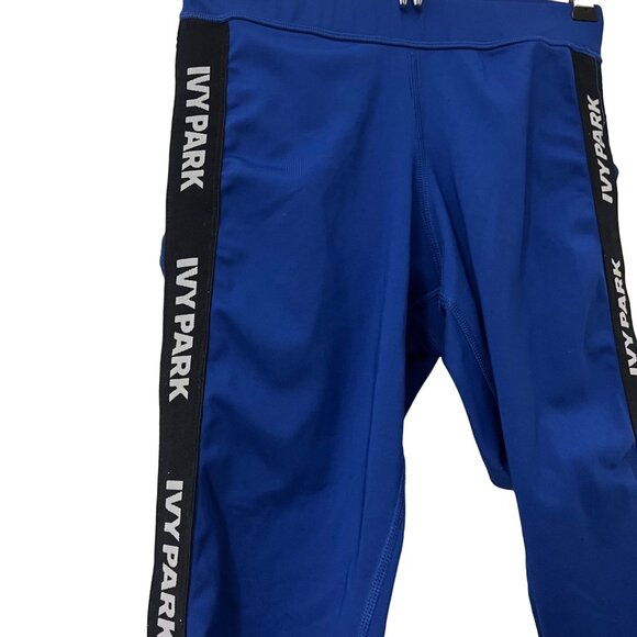 Ivy Park Womens Royal Blue Logo Side Stripe Mid Rise Full Length Leggings Size S - Picture 3 of 6